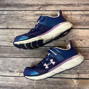 Under Armour Kids - Girls Blue & Purple Sneaker Shoes, Size 1